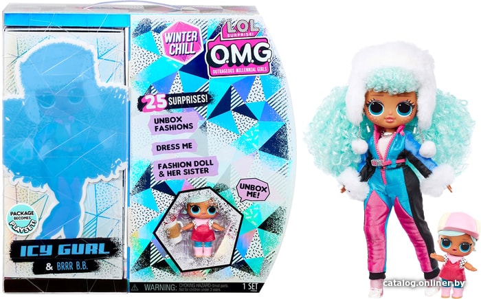 

Кукла-сюрприз L.O.L. Surprise! O.M.G. Winter Chill Icy Gurl & Brrr B.B. Doll 570240