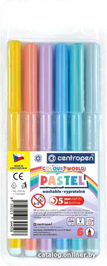 

Фломастеры Centropen Colour World Pastel 7550 0609 (6 цв)