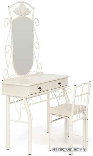 

Туалетный столик с зеркалом TetChair Canzona со стулом (белый)