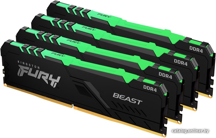 

Оперативная память Kingston FURY Beast RGB 4x16GB DDR4 PC4-21300 KF426C16BB1AK4/64