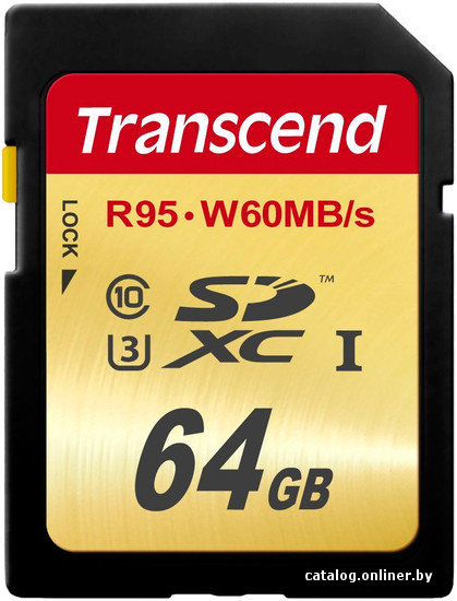 

Карта памяти Transcend SDXC UHS-I U3 Class 10 64GB (TS64GSDU3)