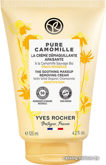 

Yves Rocher Pure Camomille Успокаивающий крем д/снятия макияжа с Ромашкой БИО - для чувствительной кожи 125 мл