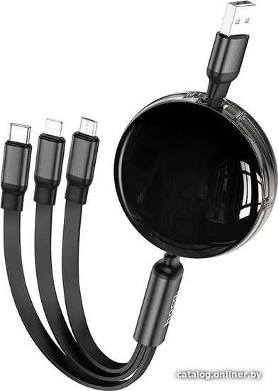 

Кабель Hoco X78 USB Type-A - Lightning/microUSB/USB Type-C (1 м, черный)