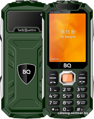 

Кнопочный телефон BQ-Mobile BQ-2819 Tank Quattro (зеленый)