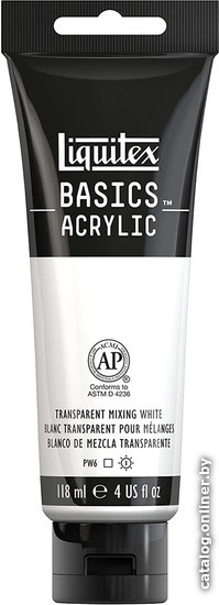 

Акриловая краска Liquitex Basics 1046430 (118 мл, белила микс прозрачный)