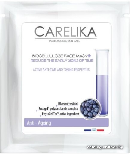 

Carelika Маска для лица тканевая Антивозрастная биоцеллюлозная 8 мл