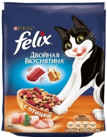 

Сухой корм для кошек Felix Двойная вкуснятина с птицей 750 г