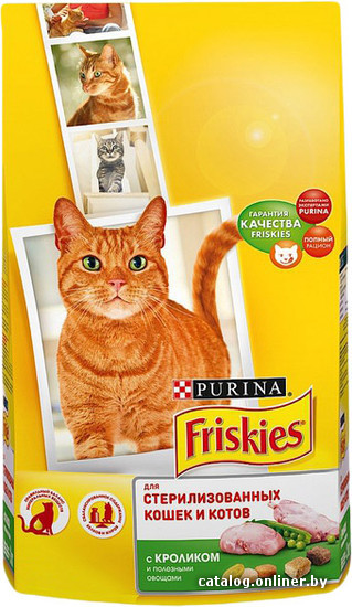 

Сухой корм для кошек Friskies с кроликом и полезными овощами 0.3 кг