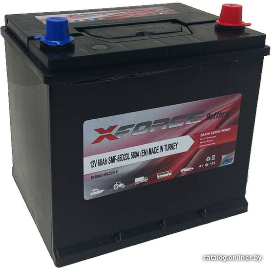 

Автомобильный аккумулятор XFORCE Asia 60 JR+ (60 А·ч)