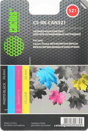 

Чернила CACTUS CS-RK-CAN521 (заправочный набор многоцветный)