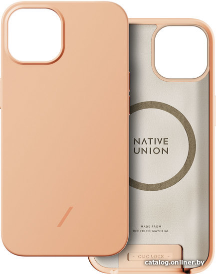 

Чехол для телефона Native Union Click Pop с MagSafe для iPhone 13 (персиковый)