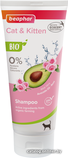 

Шампунь Beaphar Bio Shampoo Cat & Kitten с розой и авокадо (200 мл)