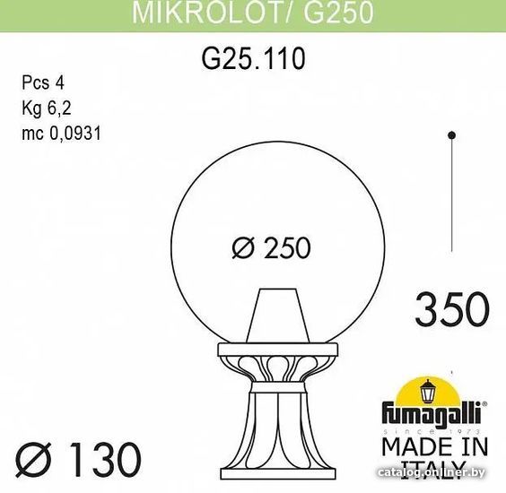 

Городской фонарь Fumagalli MicroLot/G250. FU_G25.110.000.VZF1R