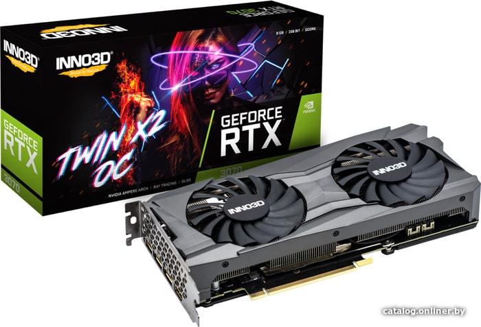 

Видеокарта Inno3D GeForce RTX 3070 Twin X2 OC LHR 8GB GDDR6 N30702-08D6X-171032LH