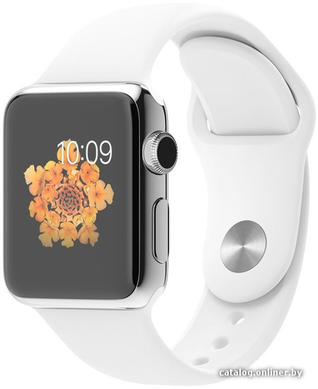 

Умные часы Apple Watch 38mm Stainless Steel with White Sport Band (MJ302)