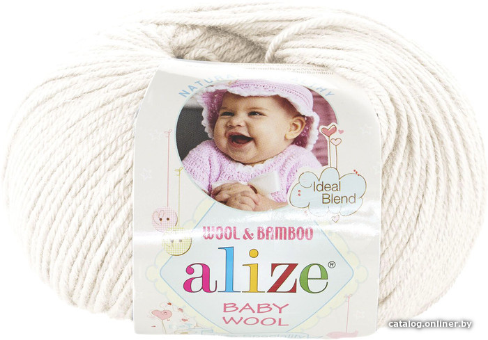 

Пряжа для вязания Alize Baby wool 62 (175 м, молочный)