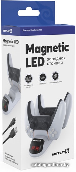 

Зарядное устройство Artplays Magnetic LED для двух геймпадов DualSense с подсветкой