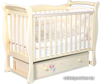 

Классическая детская кроватка Кедр ByTwinz Camellia Радуга (слоновая кость)
