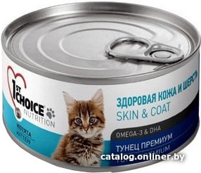 

Консервированный корм для кошек 1st Choice Skin & Coat Kitten Tuna Premium 0.085 кг