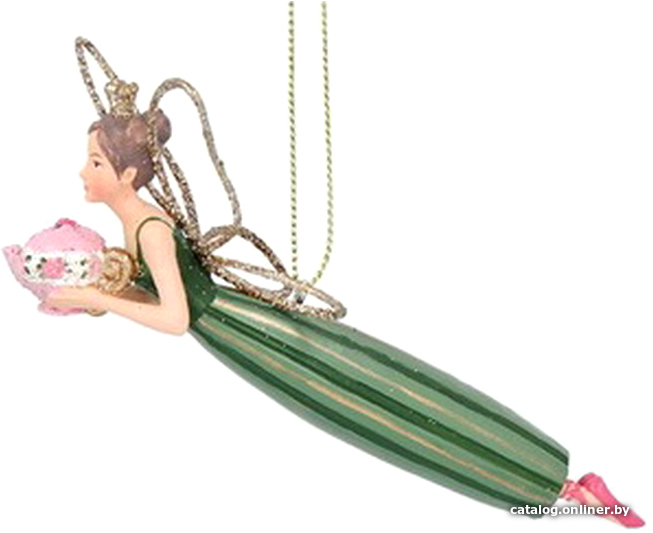 

Елочная игрушка Gisela Graham Rose Ball Летящая фея с заварником 13156-2