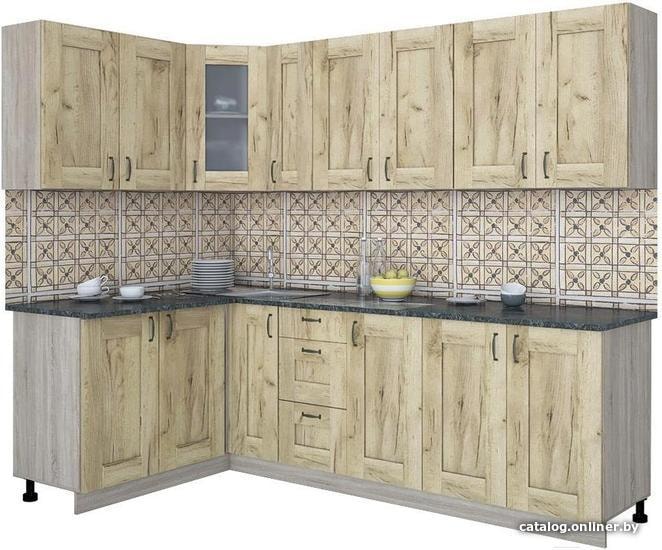 

Готовая кухня Интерлиния Мила Хольц 14x25 (дуб золотой)