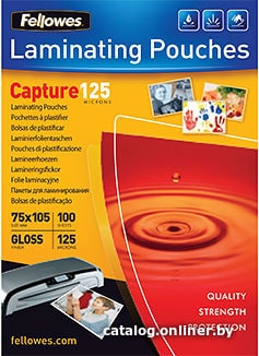 

Пленка для ламинирования Fellowes Glossy Polyester Pouches А7, 125 мкм, 100 л