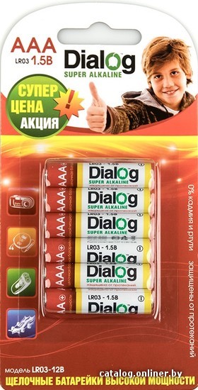 

Батарейка Dialog AAA 12 шт. [LR03-12B]