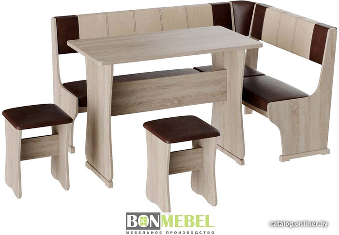 

Обеденная группа Bon Mebel Гамма тип 1 (дуб сонома/кожзам шоколад/кожзам бежевый)