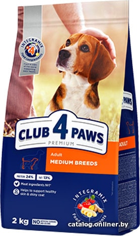 

Сухой корм для собак Club 4 Paws Premium для взрослых собак средних пород 14 кг