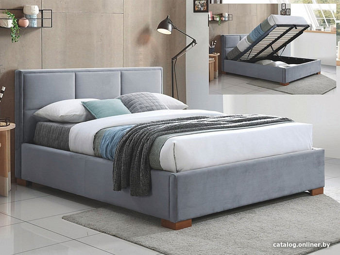 

Кровать Signal Maison Velvet Bluvel 14 160х200 (серый/дуб)