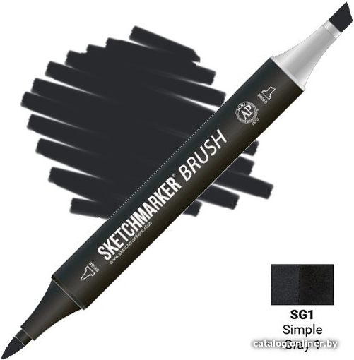 

Маркер художественный Sketchmarker Brush Двусторонний SG1 SMB-SG1 (простой серый 1)