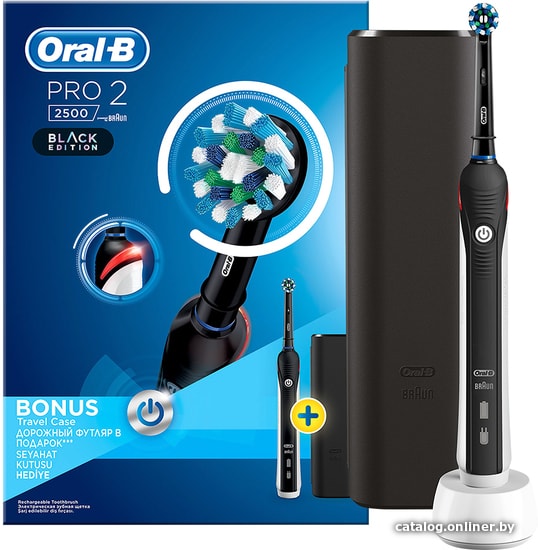 

Электрическая зубная щетка Oral-B Pro 2 2500 Cross Action D501.513.2X Design Edition (черный)