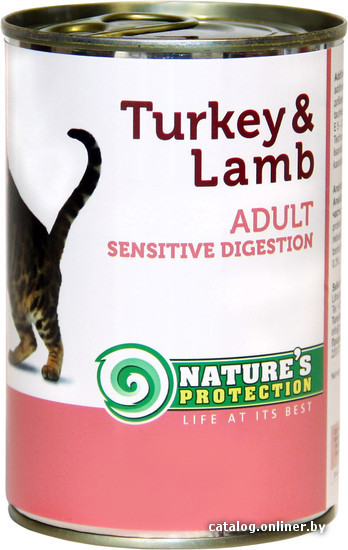 

Консервированный корм для кошек Nature's Protection Sensible Digestion Turkey & Lamb 0.4 кг