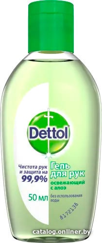 

Dettol Гель для рук освежающий с алоэ 50 мл