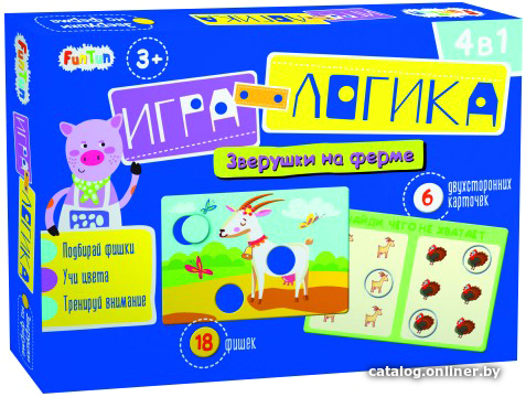 

Детская настольная игра FunTun Игра-логика Зверушки на ферме F1199003P