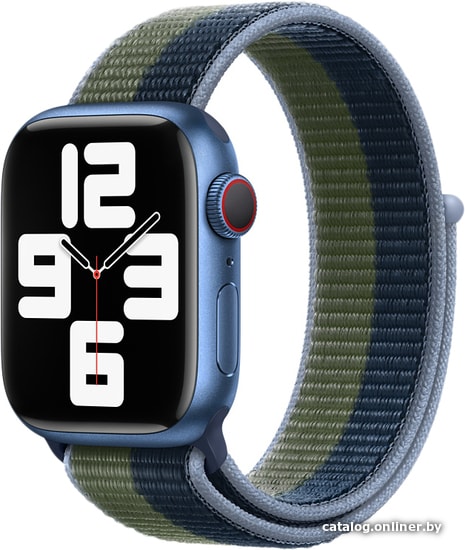 

Ремешок Apple из плетеного нейлона 41 мм (синий омут/зеленый мох, R) ML2Q3