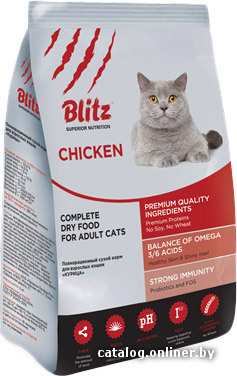 

Сухой корм для кошек Blitz Adult Cats Chicken 10 кг