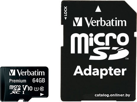 

Карта памяти Verbatim Premium 44084 64GB + адаптер