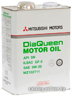 

Моторное масло Mitsubishi DiaQueen SN 0W-20 (MZ102711) 4л