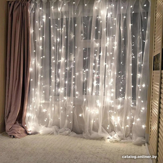 

Световой дождь Twinkle Штора\прозрачный провод 100led 2х2 м 063/3 (холодный белый)