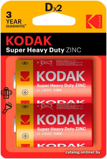 

Батарейка Kodak Super Heavy Duty D 2 шт (блистер)