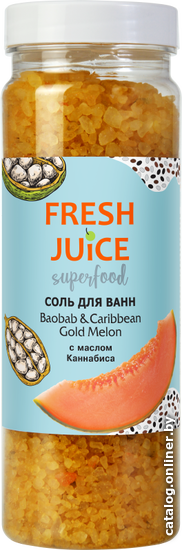 

Fresh Juice Соль для ванн Superfood Baobab & Caribbean Gold Melon 700 г
