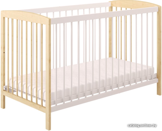 

Классическая детская кроватка Polini Kids Simple 101 (натуральный/белый)