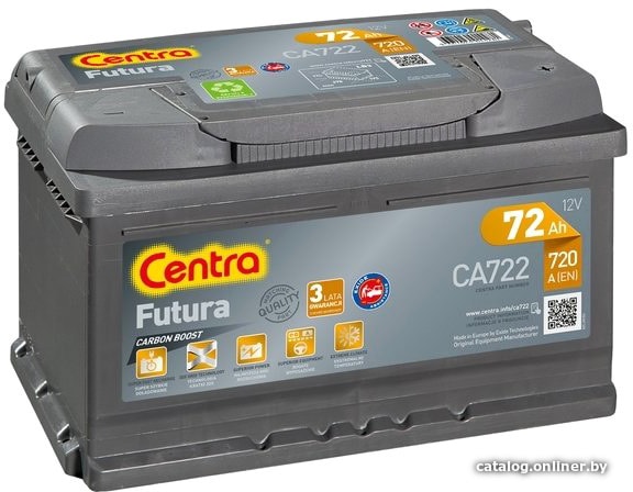

Автомобильный аккумулятор Centra Futura CA722 (72 А·ч)