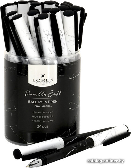 

Ручка шариковая Lorex B & W Marble Double Soft масляная LXOPDS-BW1