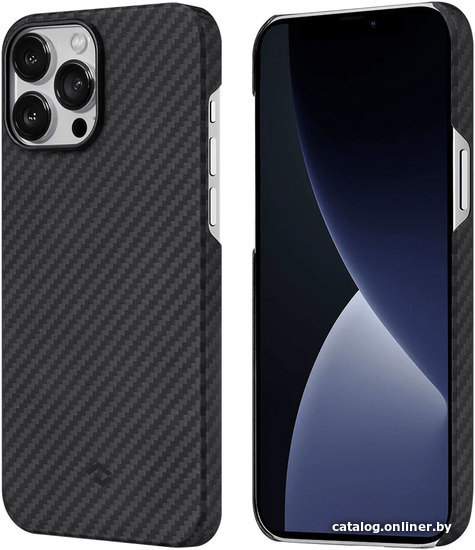 

Чехол для телефона Pitaka MagEZ Case 2 для iPhone 13 Pro Max (twill, черный/серый)