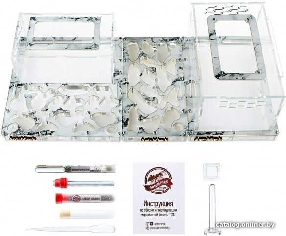 

Формикарий AntsMinsk Стартовый комплект XXXL+X+Arena Marble