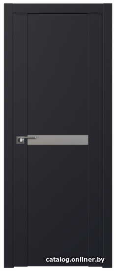 

Межкомнатная дверь ProfilDoors 2.01U 80x200 (черный матовый, стекло серебряный лак)