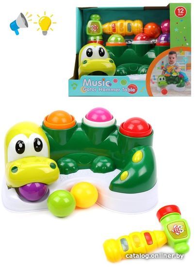 

Интерактивная игрушка Наша Игрушка Крокодил с молоточком 326