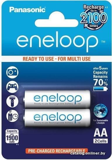 

Аккумулятор Panasonic Eneloop AA 1900mAh 2 шт. BK-3MCCE/2BE